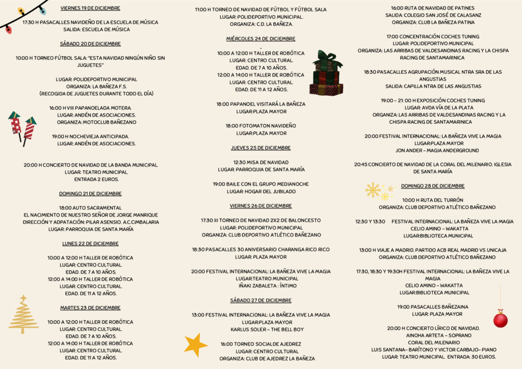 Programa Navidad La Bañeza 2025